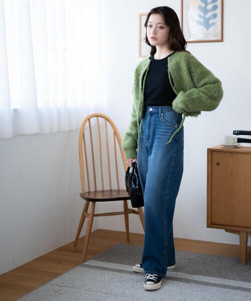 WEGO（ウィゴー）の「WEGO/ソフトタッチクルーネックロンT（Tシャツ/カットソー・レディース・ブラック/ホワイト/ブラウン系その他・FREE）」の5枚目の写真