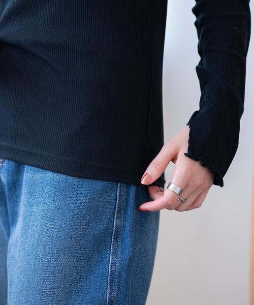 WEGO（ウィゴー）の「WEGO/ソフトタッチクルーネックロンT（Tシャツ/カットソー・レディース・ブラック/ホワイト/ブラウン系その他・FREE）」の8枚目の写真