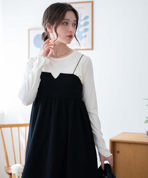 WEGO（ウィゴー）の「WEGO/ソフトタッチクルーネックロンT（Tシャツ/カットソー・レディース・ブラック/ホワイト/ブラウン系その他・FREE）」の9枚目の写真