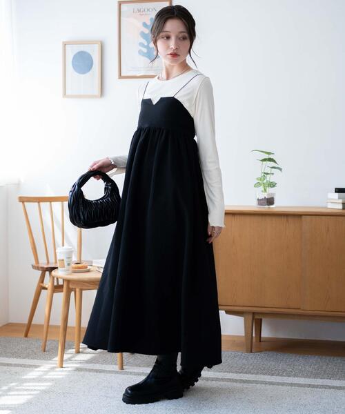 WEGO（ウィゴー）の「WEGO/ソフトタッチクルーネックロンT（Tシャツ/カットソー・レディース・ブラック/ホワイト/ブラウン系その他・FREE）」の13枚目の写真