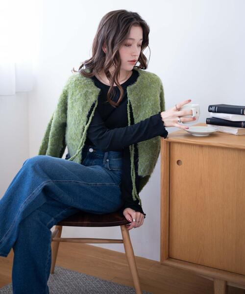 WEGO（ウィゴー）の「WEGO/ソフトタッチクルーネックロンT（Tシャツ/カットソー・レディース・ブラック/ホワイト/ブラウン系その他・FREE）」の16枚目の写真