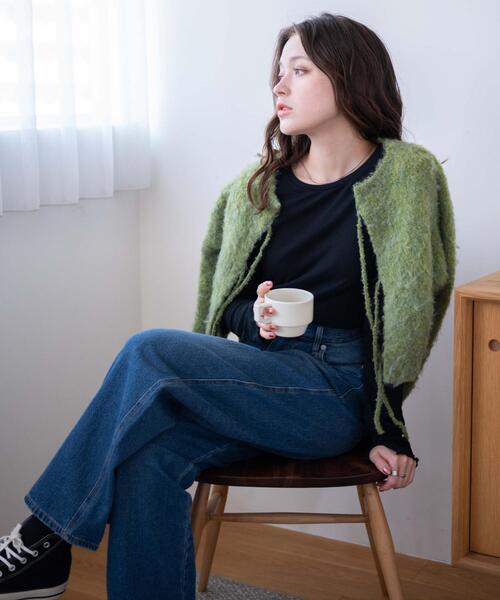 WEGO（ウィゴー）の「WEGO/ソフトタッチクルーネックロンT（Tシャツ/カットソー・レディース・ブラック/ホワイト/ブラウン系その他・FREE）」の17枚目の写真