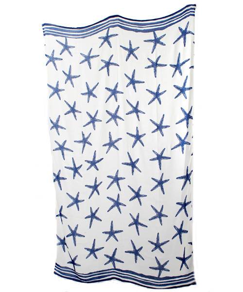 Kahiko(カヒコ)の「【kahiko】STARFISH★サローン(ストール/ショール・レディース・ブルー/ホワイト/ピンク/ミント・FREE)」の1枚目の写真