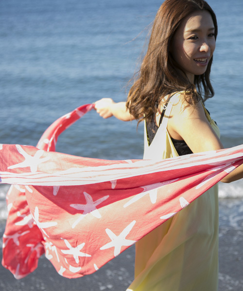 Kahiko(カヒコ)の「【kahiko】STARFISH★サローン(ストール/ショール・レディース・ブルー/ホワイト/ピンク/ミント・FREE)」の4枚目の写真