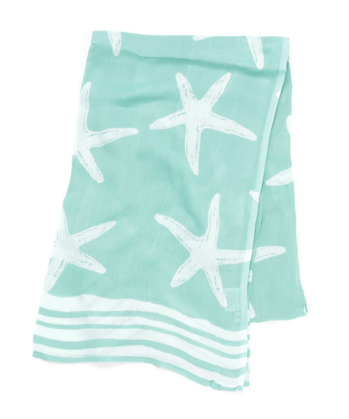 Kahiko(カヒコ)の「【kahiko】STARFISH★サローン(ストール/ショール・レディース・ブルー/ホワイト/ピンク/ミント・FREE)」の2枚目の写真