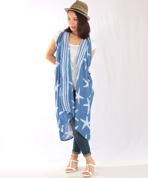 Kahiko(カヒコ)の「【kahiko】STARFISH★サローン(ストール/ショール・レディース・ブルー/ホワイト/ピンク/ミント・FREE)」の18枚目の写真