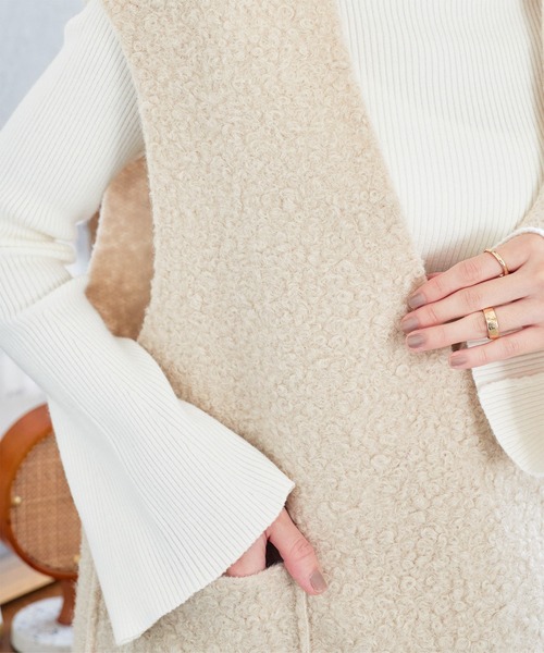 KOBE LETTUCE（コウベレタス）の「リバーシブルベスト（ベスト・レディース・ライトベージュ/グレー/ブラック・M）」の4枚目の写真