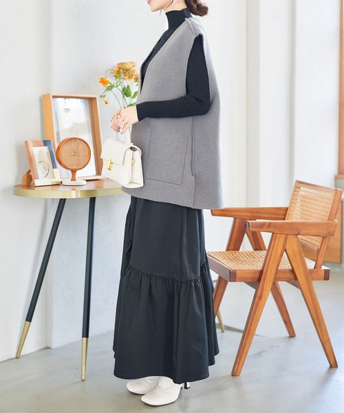 KOBE LETTUCE（コウベレタス）の「リバーシブルベスト（ベスト・レディース・ライトベージュ/グレー/ブラック・M）」の5枚目の写真