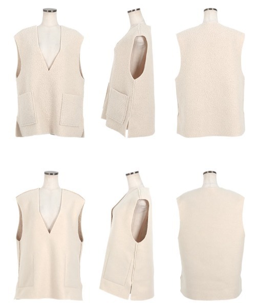 KOBE LETTUCE（コウベレタス）の「リバーシブルベスト（ベスト・レディース・ライトベージュ/グレー/ブラック・M）」の6枚目の写真