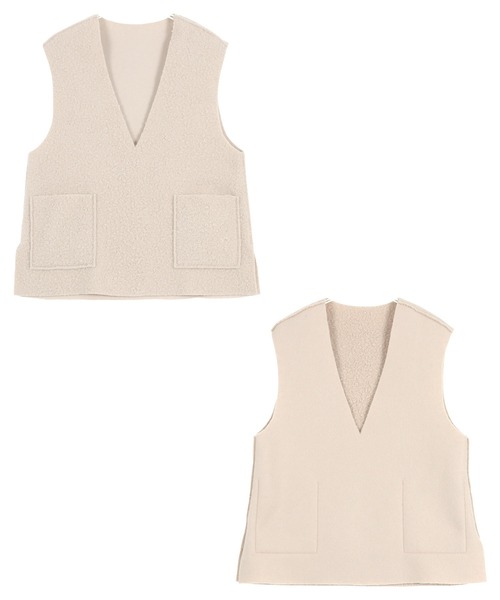 KOBE LETTUCE（コウベレタス）の「リバーシブルベスト（ベスト・レディース・ライトベージュ/グレー/ブラック・M）」の11枚目の写真