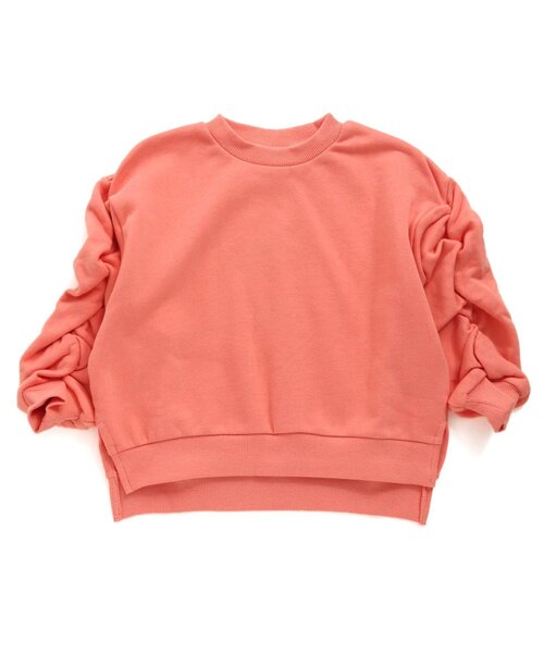 BREEZE（ブリーズ）の「【WEB限定】 シャーリング配色トレーナー（スウェット・キッズ・サーモンピンク/イエロー/アイボリー・100/120/140/90/110/80/130）」の3枚目の写真