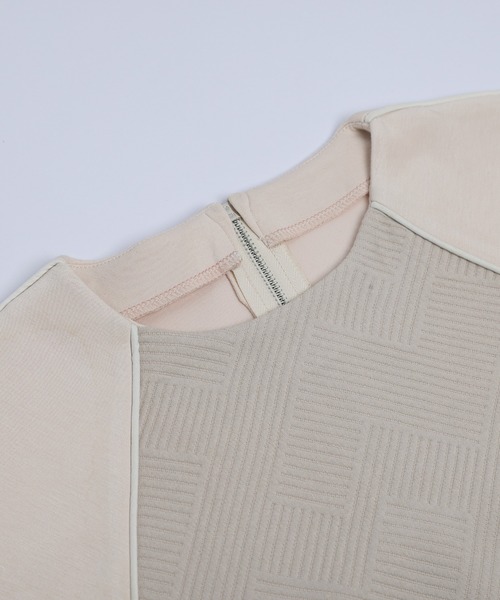 La-gemme（ラジェム）の「異素材ロングワンピース（ワンピース・レディース・ベージュ/ブラック/グレー・フリー）」の4枚目の写真