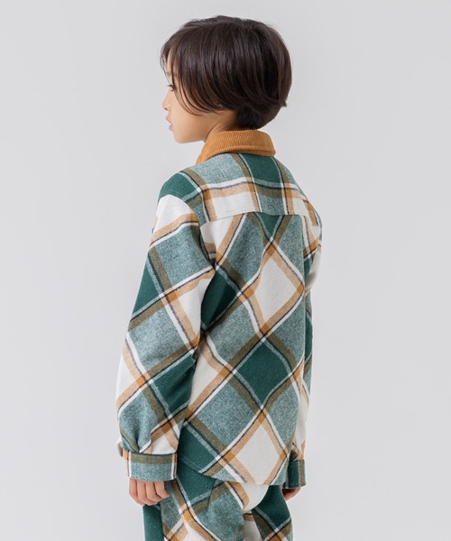 JAM & LINK(ジャムアンドリンク)の「「@r.y.623」コラボ企画 布帛ネルシャツ(シャツ/ブラウス・キッズ・グリーン/ブラウン・160cm/110cm/120cm/140cm/150cm/130cm)」の5枚目の写真