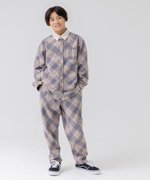 JAM & LINK(ジャムアンドリンク)の「「@r.y.623」コラボ企画 布帛ネルシャツ(シャツ/ブラウス・キッズ・グリーン/ブラウン・160cm/110cm/120cm/140cm/150cm/130cm)」の6枚目の写真