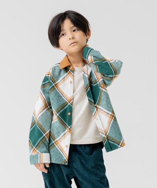 JAM & LINK(ジャムアンドリンク)の「「@r.y.623」コラボ企画 布帛ネルシャツ(シャツ/ブラウス・キッズ・グリーン/ブラウン・160cm/110cm/120cm/140cm/150cm/130cm)」の10枚目の写真