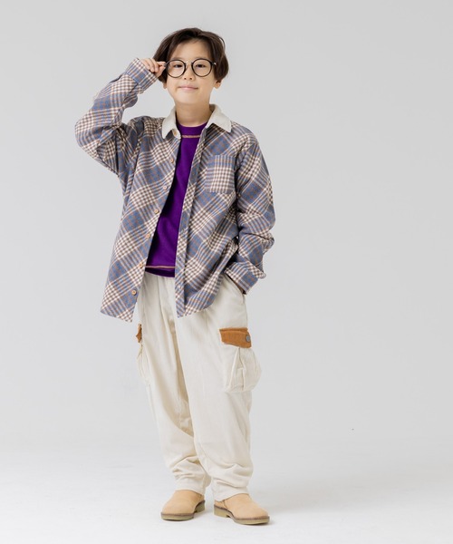 JAM & LINK(ジャムアンドリンク)の「「@r.y.623」コラボ企画 布帛ネルシャツ(シャツ/ブラウス・キッズ・グリーン/ブラウン・160cm/110cm/120cm/140cm/150cm/130cm)」の11枚目の写真