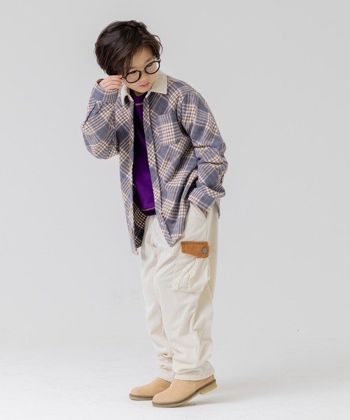 JAM & LINK(ジャムアンドリンク)の「「@r.y.623」コラボ企画 布帛ネルシャツ(シャツ/ブラウス・キッズ・グリーン/ブラウン・160cm/110cm/120cm/140cm/150cm/130cm)」の12枚目の写真