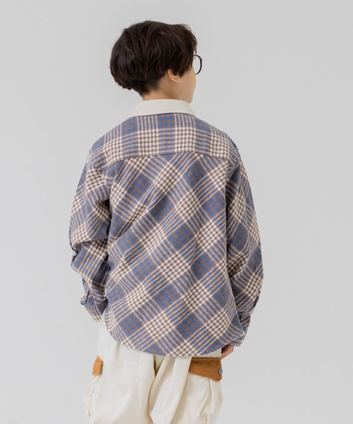 JAM & LINK(ジャムアンドリンク)の「「@r.y.623」コラボ企画 布帛ネルシャツ(シャツ/ブラウス・キッズ・グリーン/ブラウン・160cm/110cm/120cm/140cm/150cm/130cm)」の13枚目の写真