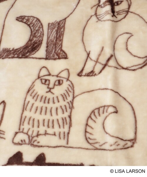 one'sterrace（ワンズテラス）の「◆【あったか】LISA LARSON リサ・ラーソン ブランケット（ブランケット・レディース・ブラウン/ブルー・99）」の4枚目の写真