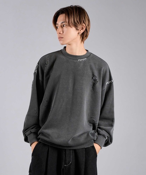 Adoon plain（アドーンプレーン）の「ステッチダメージスウェット