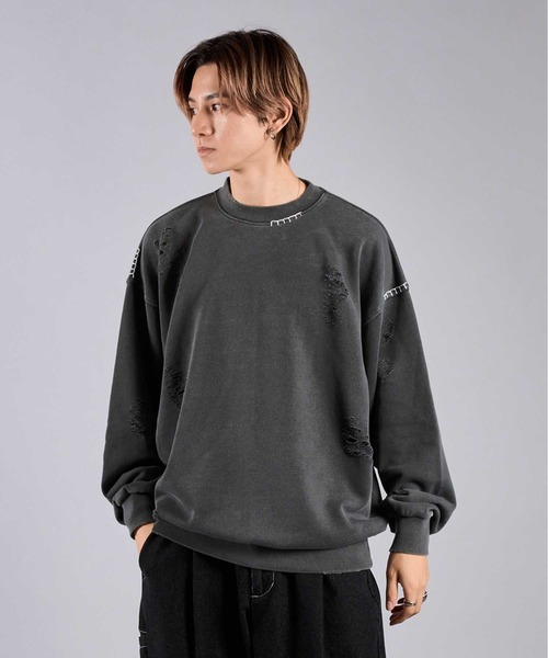 Adoon plain（アドーンプレーン）の「ステッチダメージスウェット
