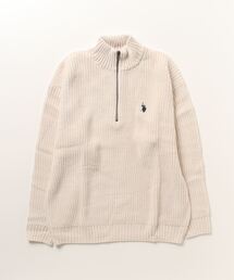 【U.S. POLO ASSN.】ハーフジップニット PLM33401