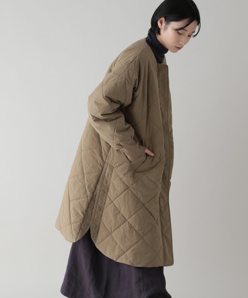 studio CLIP（スタディオクリップ）の「《natural by clip》マフラー付きキルトコート（モッズコート・レディース・チャコール/ベージュ・FREE）」の13枚目の写真