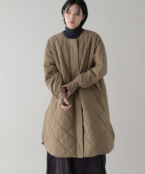 studio CLIP（スタディオクリップ）の「《natural by clip》マフラー付きキルトコート（モッズコート・レディース・チャコール/ベージュ・FREE）」の14枚目の写真