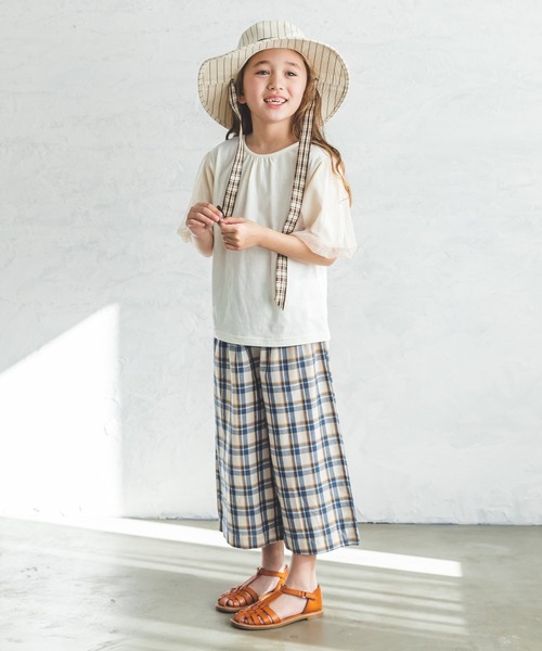 pairmanon（ペアマノン）の「ストライププリントリボン付きハット（ハット・キッズ・ベージュ/ライトグリーン・FREE）」の4枚目の写真