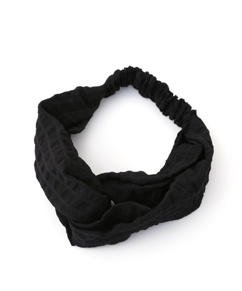 colleca la（コレカラ）の「ぽこぽこリップルヘアターバン（ヘアバンド・レディース・ブラック/カーキ/ネイビー・ﾌﾘ-）」の8枚目の写真