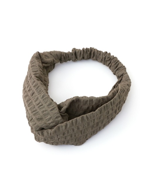 colleca la（コレカラ）の「ぽこぽこリップルヘアターバン（ヘアバンド・レディース・ブラック/カーキ/ネイビー・ﾌﾘ-）」の9枚目の写真