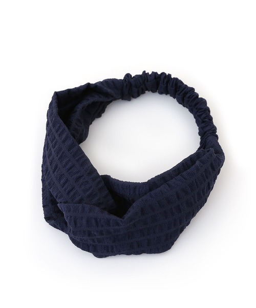 colleca la（コレカラ）の「ぽこぽこリップルヘアターバン（ヘアバンド・レディース・ブラック/カーキ/ネイビー・ﾌﾘ-）」の10枚目の写真