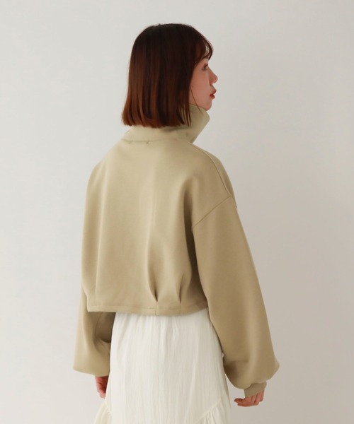 archives（アルシーヴ）の「ハーフスナップダンボールプルオーバー（スウェット・レディース・グリーン/オフホワイト/ブラック/チャコールグレー・MEDIUM）」の7枚目の写真