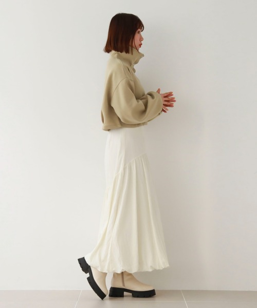 archives（アルシーヴ）の「ハーフスナップダンボールプルオーバー（スウェット・レディース・グリーン/オフホワイト/ブラック/チャコールグレー・MEDIUM）」の8枚目の写真