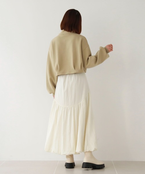 archives（アルシーヴ）の「ハーフスナップダンボールプルオーバー（スウェット・レディース・グリーン/オフホワイト/ブラック/チャコールグレー・MEDIUM）」の12枚目の写真