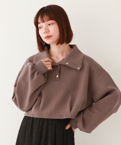 archives（アルシーヴ）の「ハーフスナップダンボールプルオーバー（スウェット・レディース・グリーン/オフホワイト/ブラック/チャコールグレー・MEDIUM）」の13枚目の写真