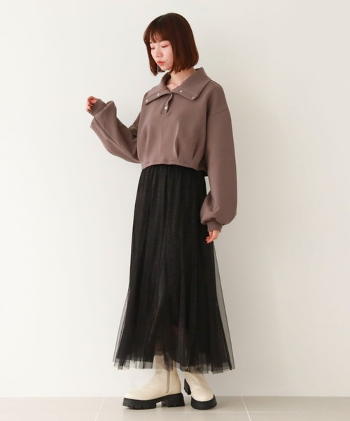 archives（アルシーヴ）の「ハーフスナップダンボールプルオーバー（スウェット・レディース・グリーン/オフホワイト/ブラック/チャコールグレー・MEDIUM）」の21枚目の写真