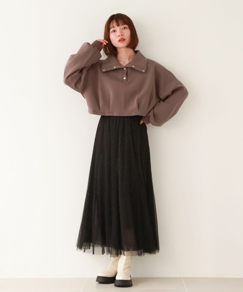 archives（アルシーヴ）の「ハーフスナップダンボールプルオーバー（スウェット・レディース・グリーン/オフホワイト/ブラック/チャコールグレー・MEDIUM）」の20枚目の写真