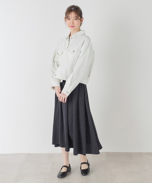 Honeys（ハニーズ）の「レースアップＧジャン／デニムジャケット（デニムジャケット・レディース・アイボリー/ライトインディゴブルー/ピンク・LL/S/M/L）」の4枚目の写真