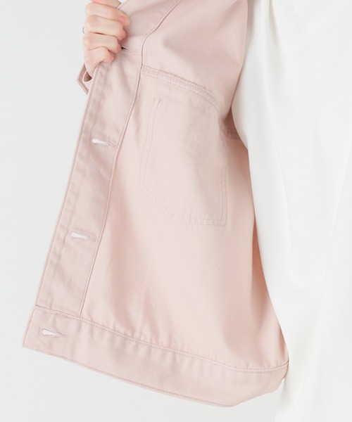 Honeys（ハニーズ）の「レースアップＧジャン／デニムジャケット（デニムジャケット・レディース・アイボリー/ライトインディゴブルー/ピンク・LL/S/M/L）」の11枚目の写真