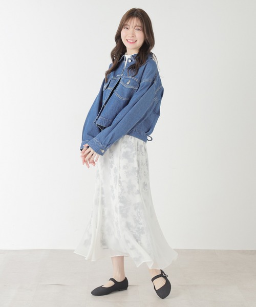 Honeys（ハニーズ）の「レースアップＧジャン／デニムジャケット（デニムジャケット・レディース・アイボリー/ライトインディゴブルー/ピンク・LL/S/M/L）」の9枚目の写真