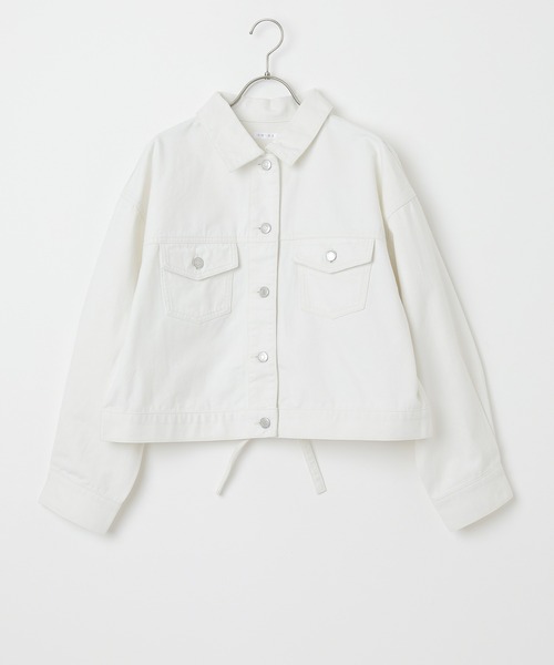 Honeys（ハニーズ）の「レースアップＧジャン／デニムジャケット（デニムジャケット・レディース・アイボリー/ライトインディゴブルー/ピンク・LL/S/M/L）」の16枚目の写真