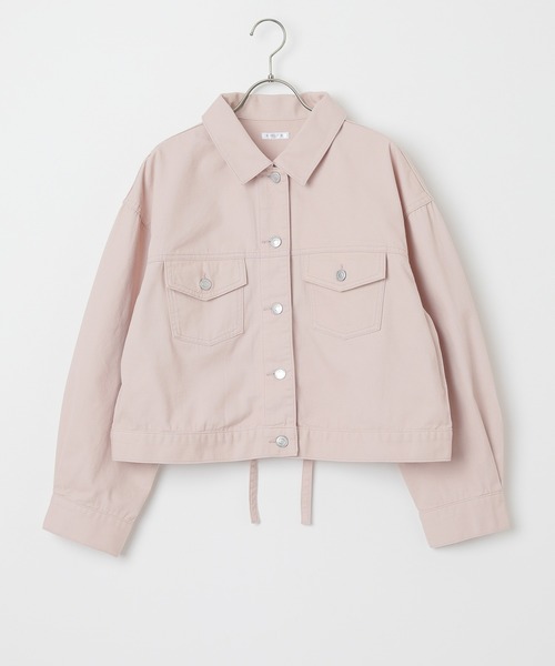 Honeys（ハニーズ）の「レースアップＧジャン／デニムジャケット（デニムジャケット・レディース・アイボリー/ライトインディゴブルー/ピンク・LL/S/M/L）」の19枚目の写真