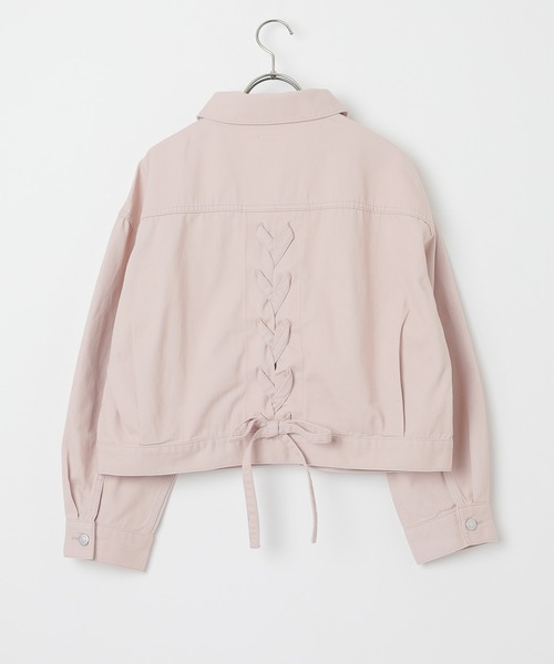 Honeys（ハニーズ）の「レースアップＧジャン／デニムジャケット（デニムジャケット・レディース・アイボリー/ライトインディゴブルー/ピンク・LL/S/M/L）」の17枚目の写真