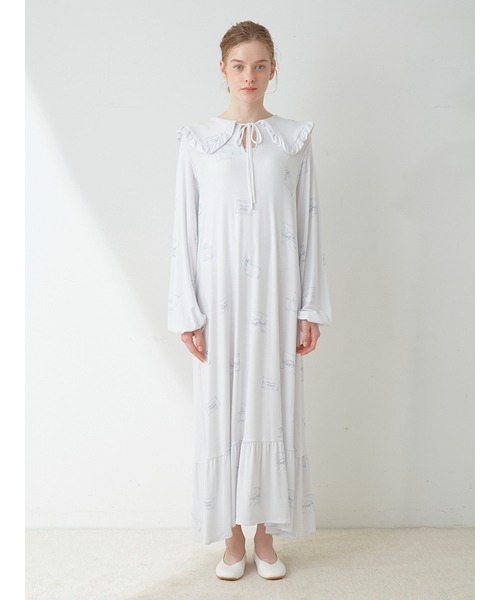 【ルームウェア】ワンピース♡ジェラートピケ♡ダッフィーフレンズ♡長袖♡総柄　③ ルームウェア】ワンピース♡ジェラートピケ♡ダッフィーフレンズ