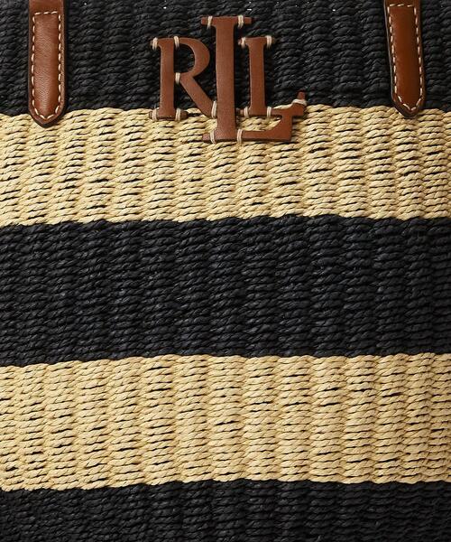 セールRalph LaurenストライプストローミディアムHartleyトート LAUREN RALPH LAUREN(ローレン ラルフ ローレン)の