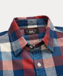 RRL ダブルアールエル　美品コットンリネンチェックシャツ 81385494_b_02_215.jpg