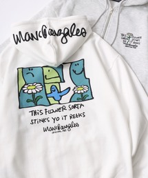 MARK GONZALES ARTWORK COLLECTION/マークゴンザレス 別注 オーバーサイズ 裏起毛 ストリート バックプリント スウェット ジップアップパーカー/レディース メンズ