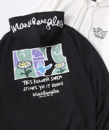 MARK GONZALES ARTWORK COLLECTION/マークゴンザレス 別注 オーバーサイズ 裏起毛 ストリート バックプリント スウェット ジップアップパーカー/レディース メンズ