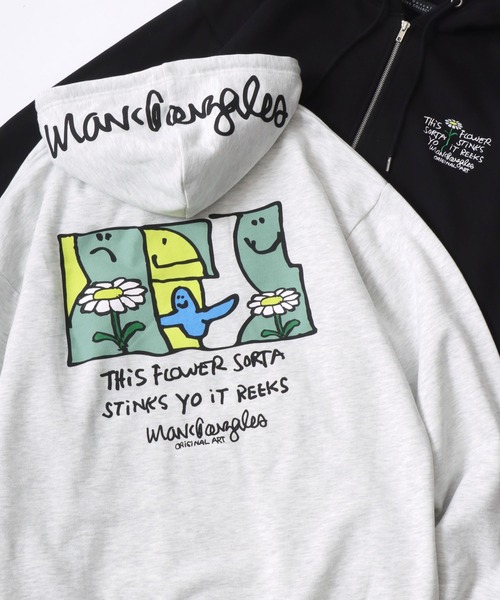 Mark Gonzales(マーク・ゴンザレス)の「MARK GONZALES ARTWORK COLLECTION/マークゴンザレス 別注 オーバーサイズ 裏起毛 ストリート バックプリント スウェット ジップアップパーカー/レディース メンズ(パーカー・メンズ・ブラック系その他/アッシュグレー/ホワイト系その他/ホワイト/グレー系その他/ブラック/グレー系その他2/グレー系その他3/グレー系その他4/グレー系その他5/ブラック系その他3/ブラック系その他2・M/XL/L)」の9枚目の写真